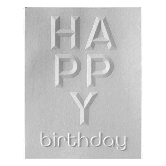 SPELLBINDERS 3D EMBOSS FOLD BEVELED HAPPY BIRTHDAY