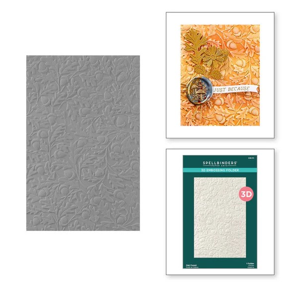 SPELLBINDERS 3D EMBOSSING FOLDER OAK FOREST