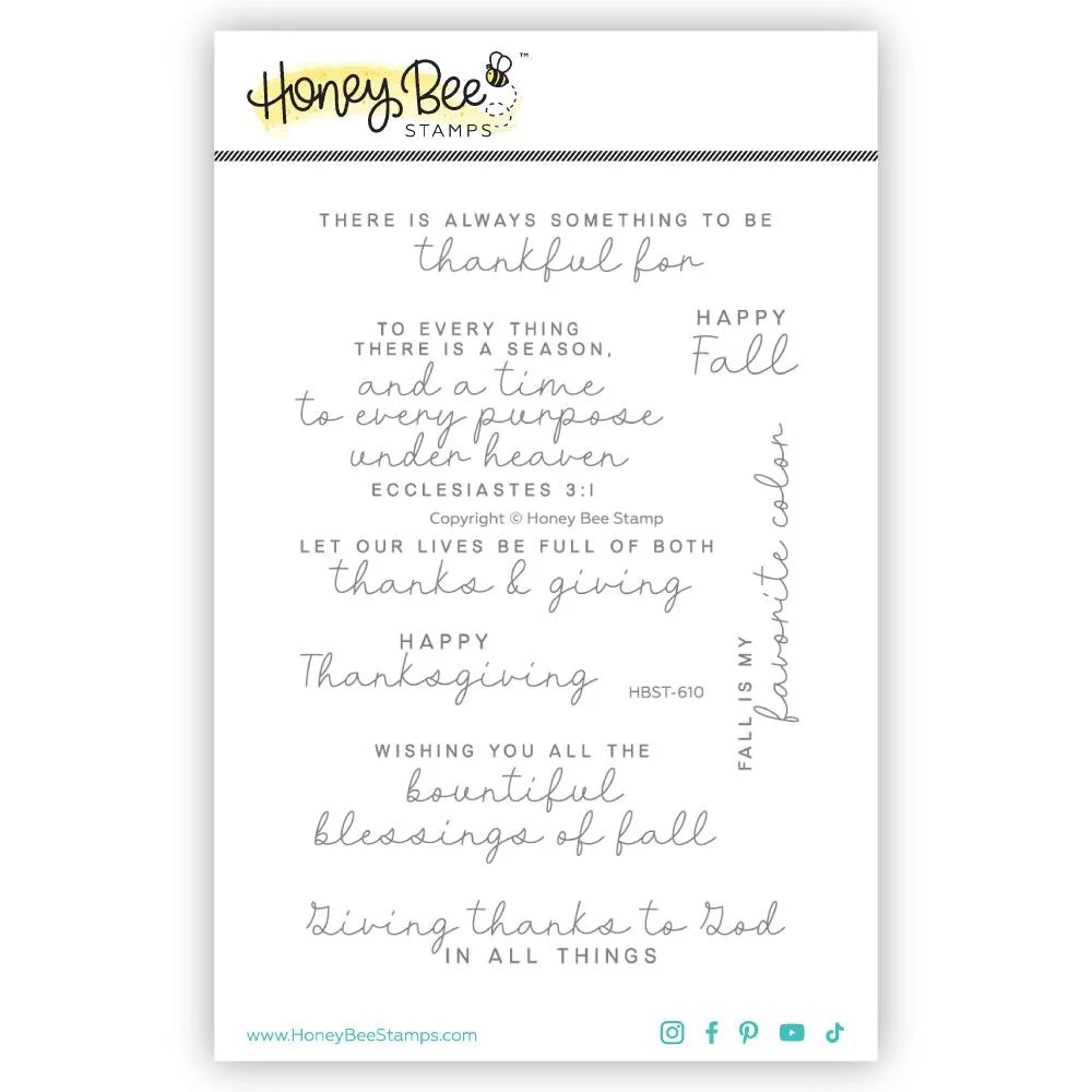 HONEY BEE STAMP BLESSINGS OF FALL