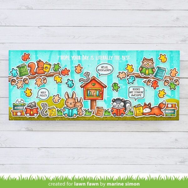 Lawn Fawn Stamp Little Woodland Library Add-on