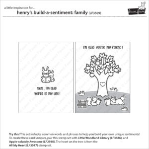 Lawn Fawn Stamp Henry's Build-a-sentiment Family