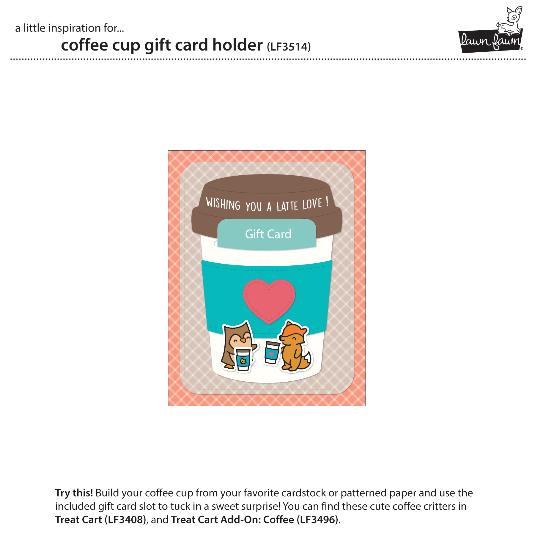 Lawn Fawn Die Coffee Cup Gift Card Holder