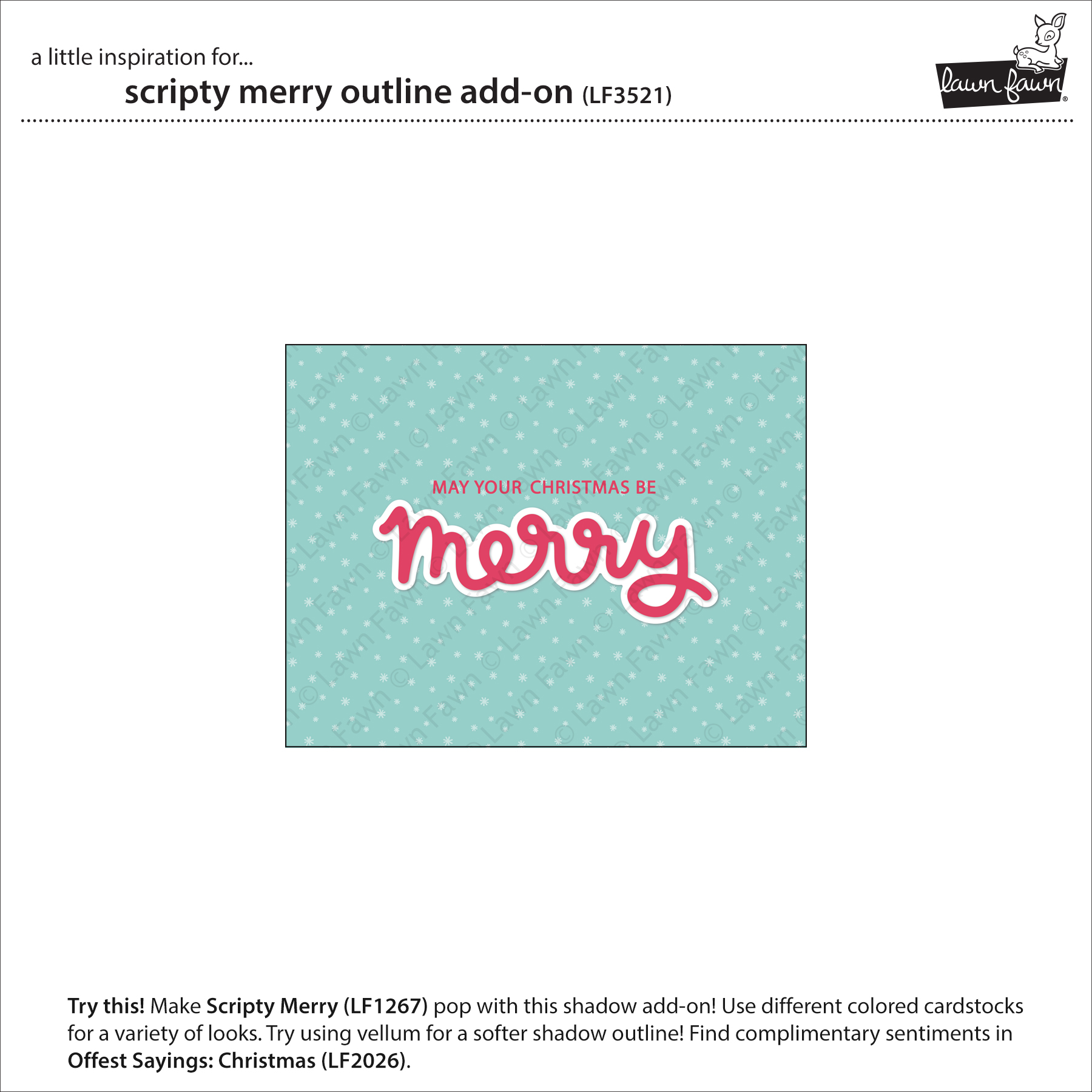 Lawn Fawn Die Scripty Merry Outline Add-on