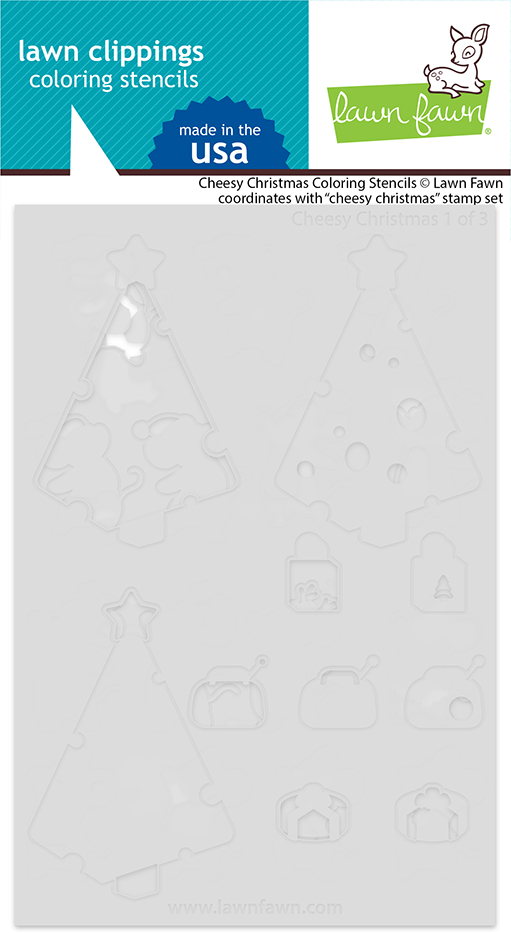 Lawn Fawn Stencil Cheesy Christmas Coloring