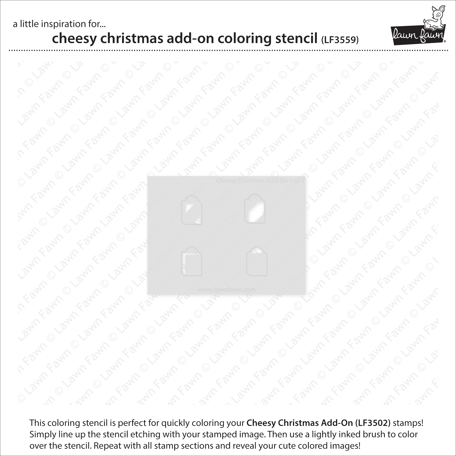 Lawn Fawn Stencil Cheesy Christmas Add-on Coloring