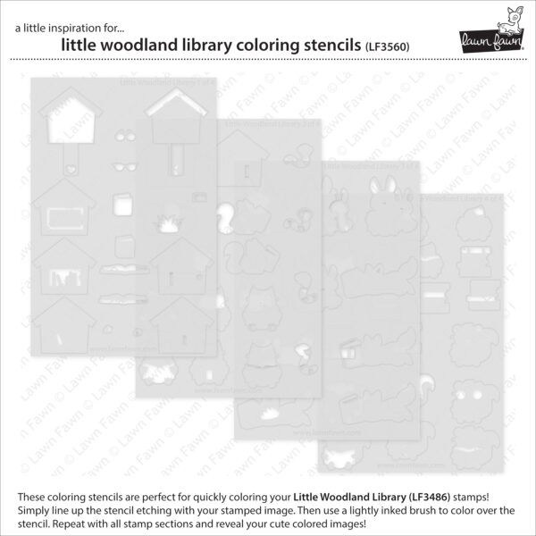 Lawn Fawn Stencil Little Woodland Library Coloring