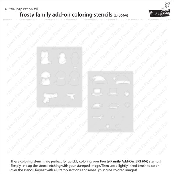 Lawn Fawn Stencil Frosty Family Add-on Coloring