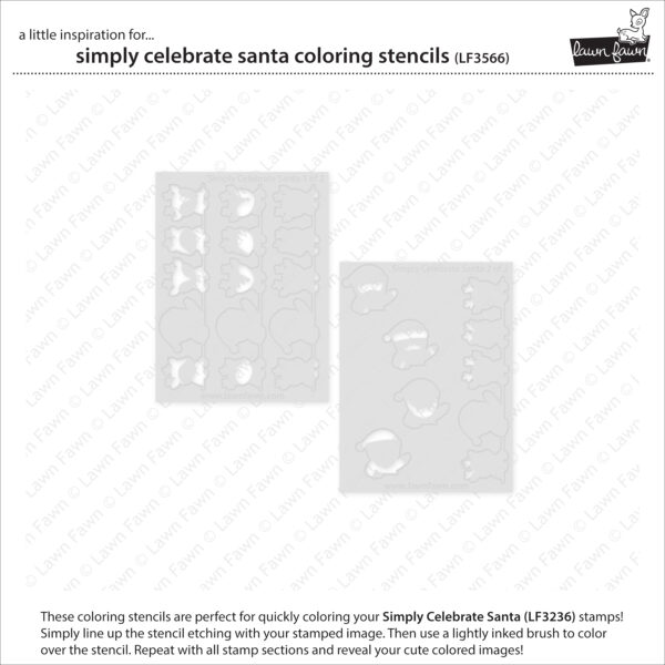 Lawn Fawn Stencil Simply Celebrate Santa Coloring