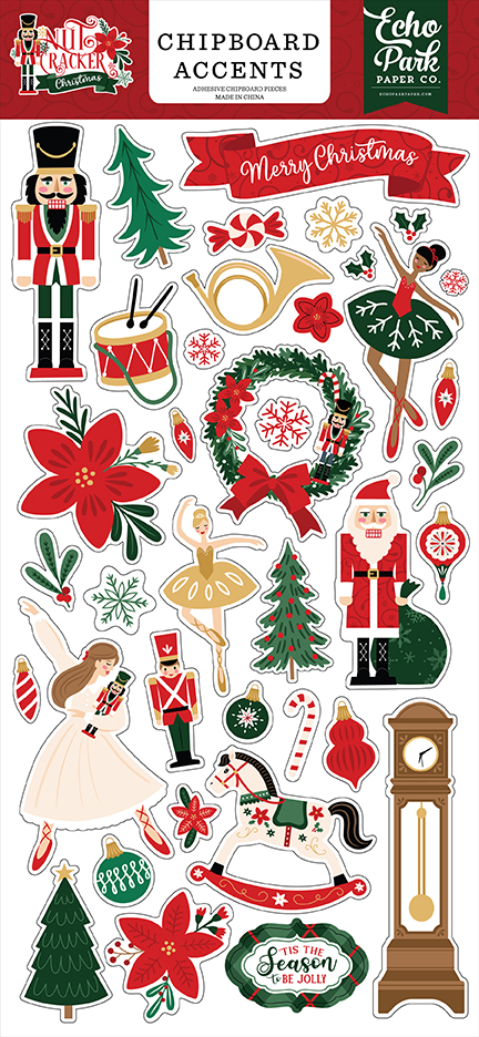 Echo Park Nutcracker Christmas 6X13 Chipboard Accents