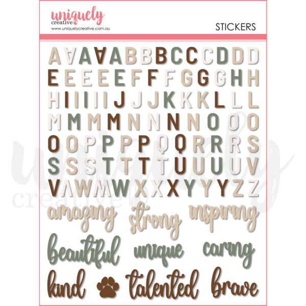 Uniquely Creative Willow & Grace Puffy Alpha Stickers