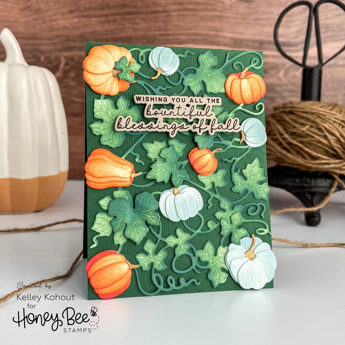 HONEY BEE DIE HONEY CUTS BOLD BACKGROUND PUMPKIN PATCH