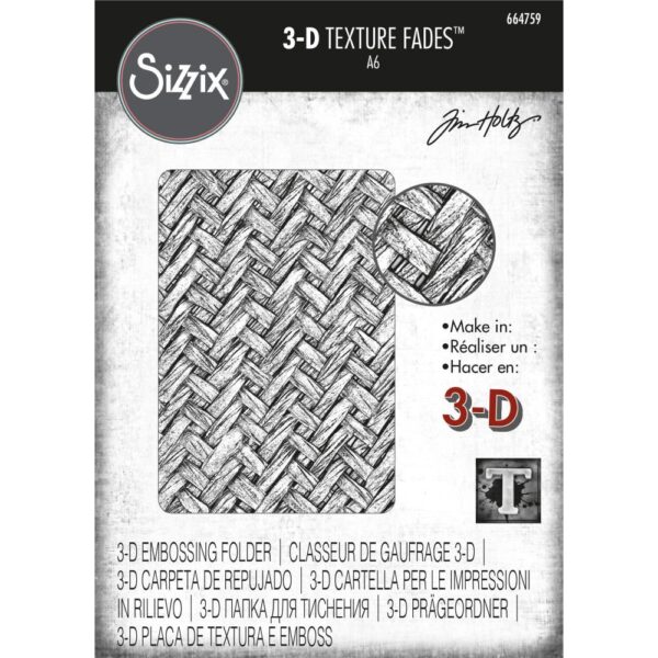 SIZZIX TIM HOLTZ 3D TEXTURE FADES EMBOSSING FOLDER INTERTWINE