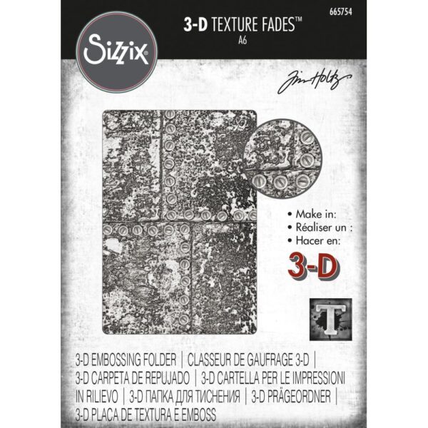 SIZZIX TIM HOLTZ INDUSTRIOUS EMBOSSING FOLDER