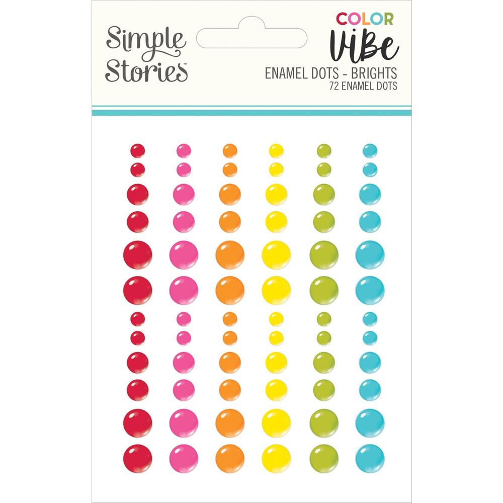 SIMPLE STORIES COLOR VIBE ENAMEL DOTS BRIGHTS