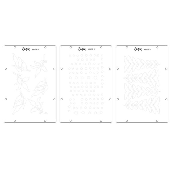 Sizzix Studio Stamps Set 6PK /3PK Stencils the Visiter By Cat Kerr