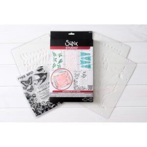 Sizzix Studio Stamps Set 6PK /3PK Stencils the Visiter By Cat Kerr