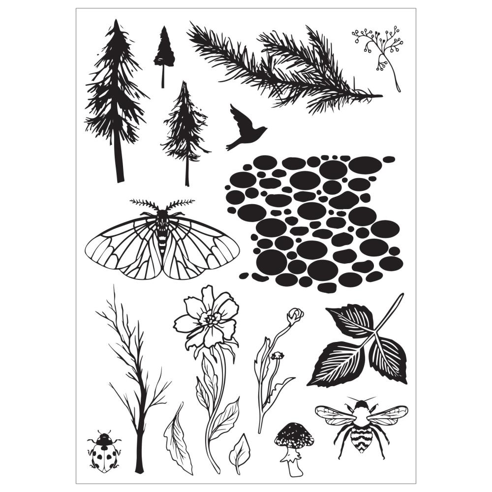 Sizzix Studio Stamps Set 17PK /3PK Stencils Nature By Vic Hollins