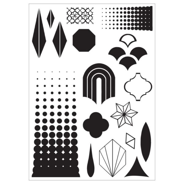 Sizzix Studio Stamps Set 18PK /3PK Stencils Geometric By Vic Hollins