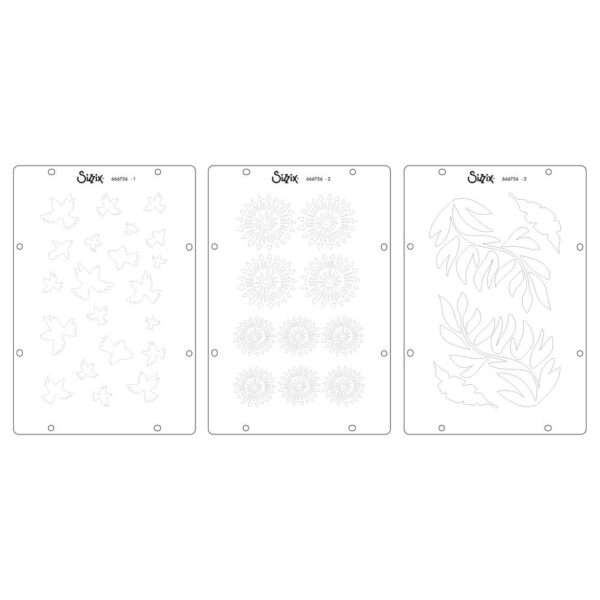 Sizzix Studio Stamps Set 5PK /3PK Stencils Ikigai By Cat Kerr