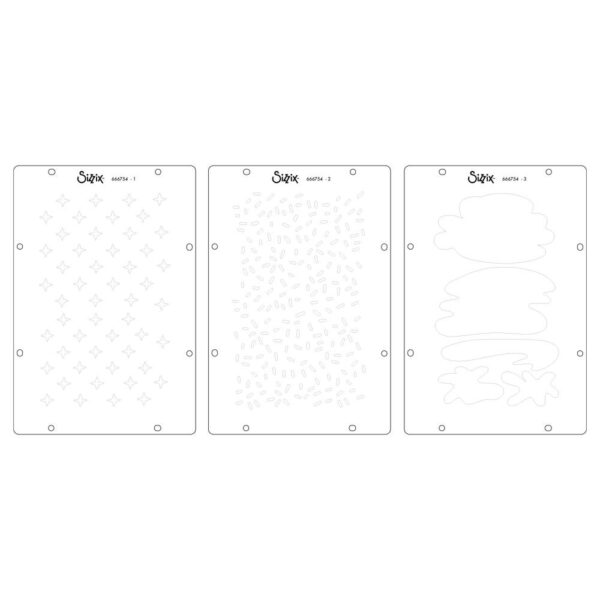 Sizzix Studio Stamps Set 7PK /3PK Stencils Create By Cat Kerr