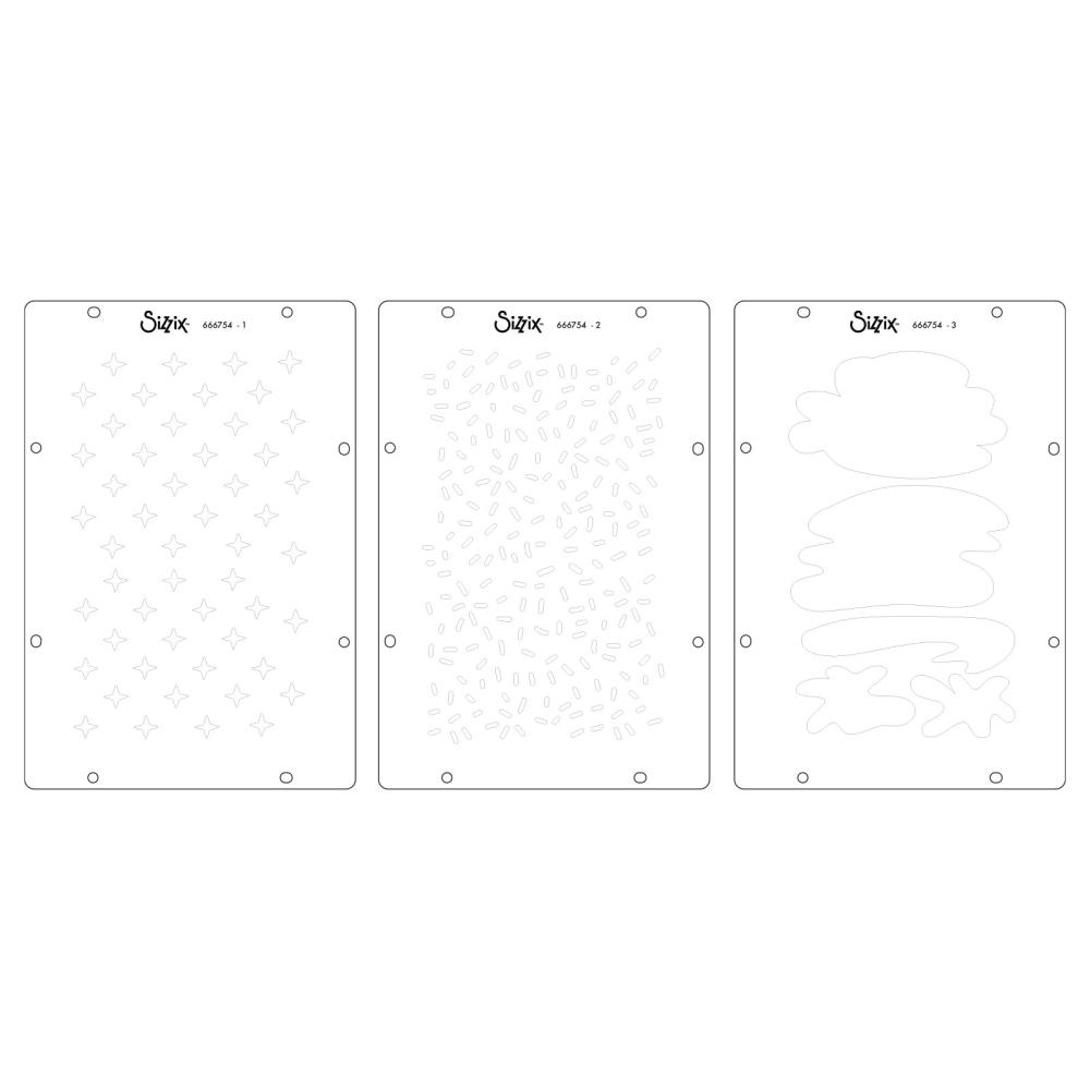 Sizzix Studio Stamps Set 7PK /3PK Stencils Create By Cat Kerr