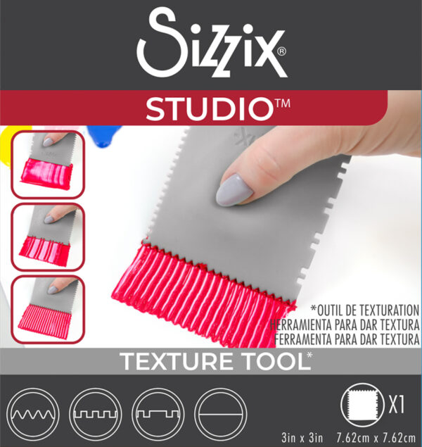 Sizzix Studio Making Tool Texture Tool, 3" X 3", Grey