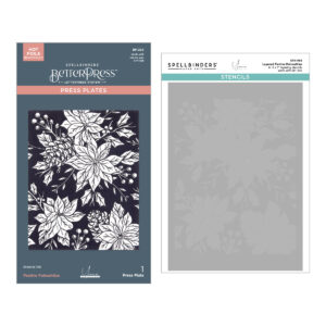 Spellbinders Festive Poinsettias Betterpress and Stencil Bundle From the Amaryllis Christmas Collection By Yana Smakula