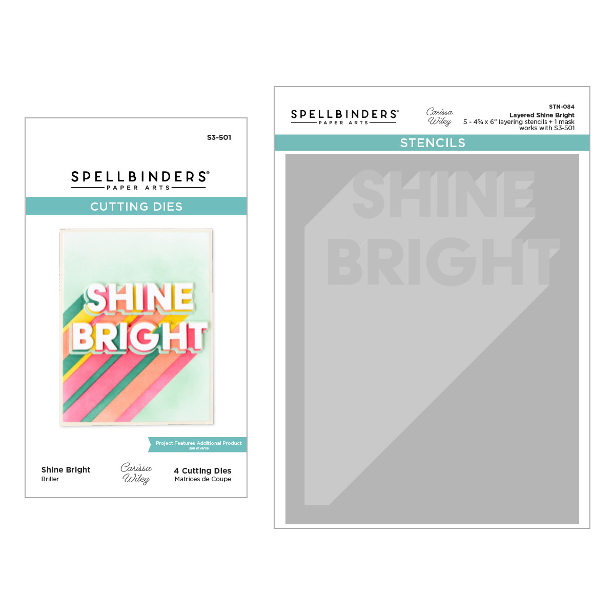 Spellbinders Layered Shine Bright Die & Stencil Bundle From the Shine Bright Collection By Carissa Wiley