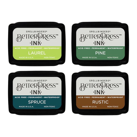 SPELLBINDERS BETTERPRESS INK SET 4 WOODLANDS