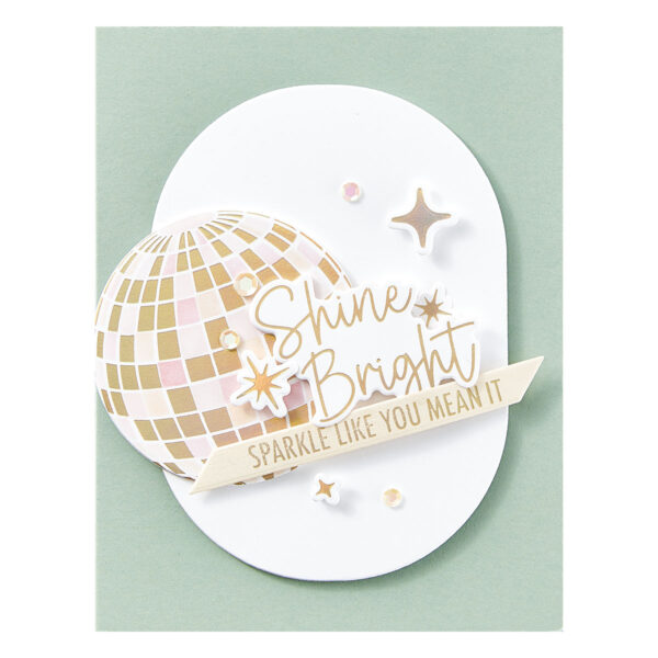 Spellbinders Shine Bright Sentiment Strips Press Plate & Die Set From the Shine Bright Collection By Carissa Wiley