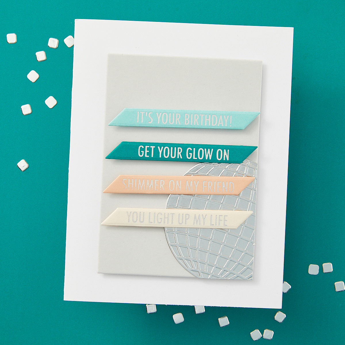 Spellbinders Shine Bright Sentiment Strips Press Plate & Die Set From the Shine Bright Collection By Carissa Wiley