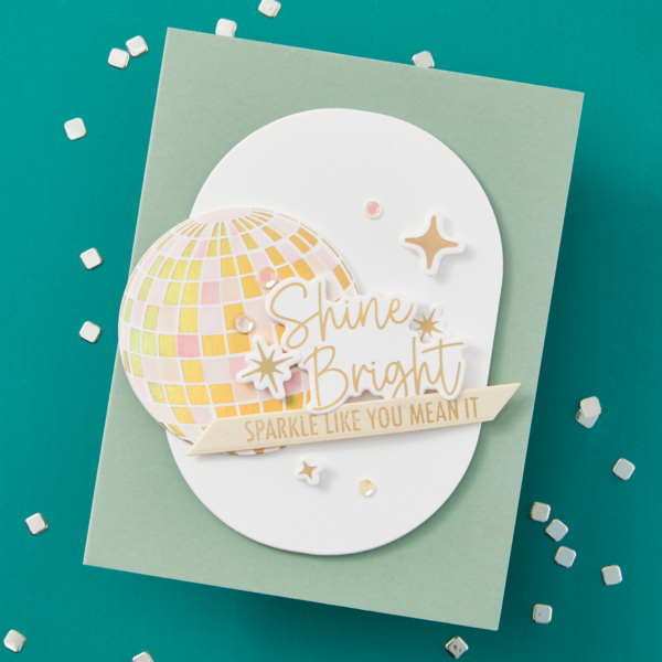 Spellbinders Sparkle On Sentiments Press Plate & Die Set From the Shine Bright Collection By Carissa Wiley