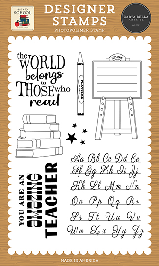 Carta Bella Back To School Easel Stamp Set