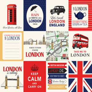 Carta Bella London 12X12 3X4 Journaling Cards