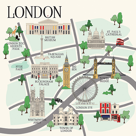 Carta Bella London 12X12 London Map