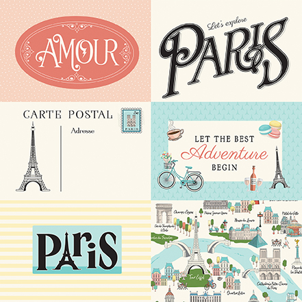 Carta Bella Paris 12X12 6X4 Journaling Cards