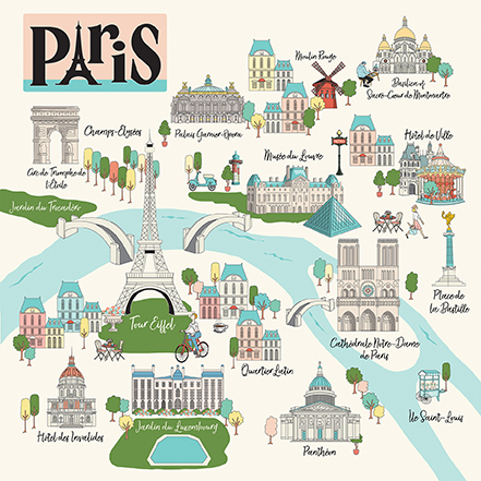 Carta Bella Paris 12X12 Paris Map