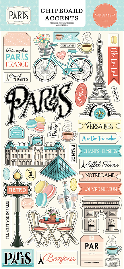 Carta Bella Paris 6X13 Chipboard Accents