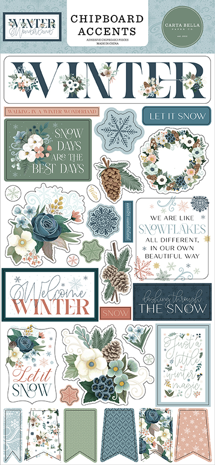 Carta Bella Winter Wonderland 6X13 Chipboard Accents