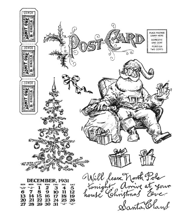 Art Gone Wild Tim Holtz Stamp Santa Visit