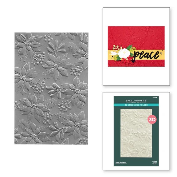 SPELLBINDERS 3D EMBOSSING FOLDER SCENIC POINSETTA