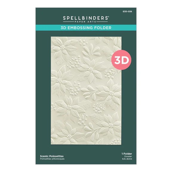 SPELLBINDERS 3D EMBOSSING FOLDER SCENIC POINSETTA