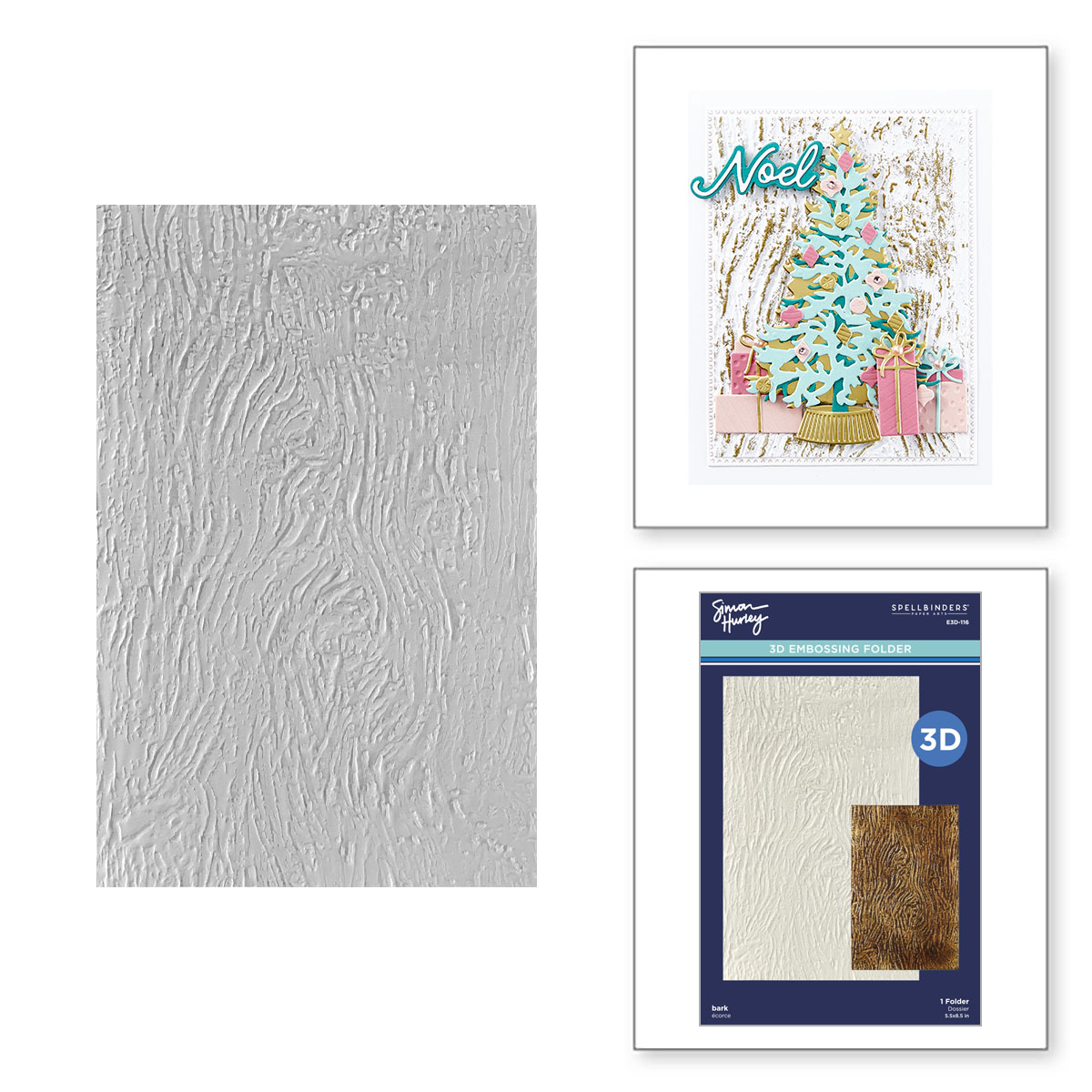 Spellbinders Bark 3D Embossing Folder From the Timeless Trees Collection By Simon Hurley