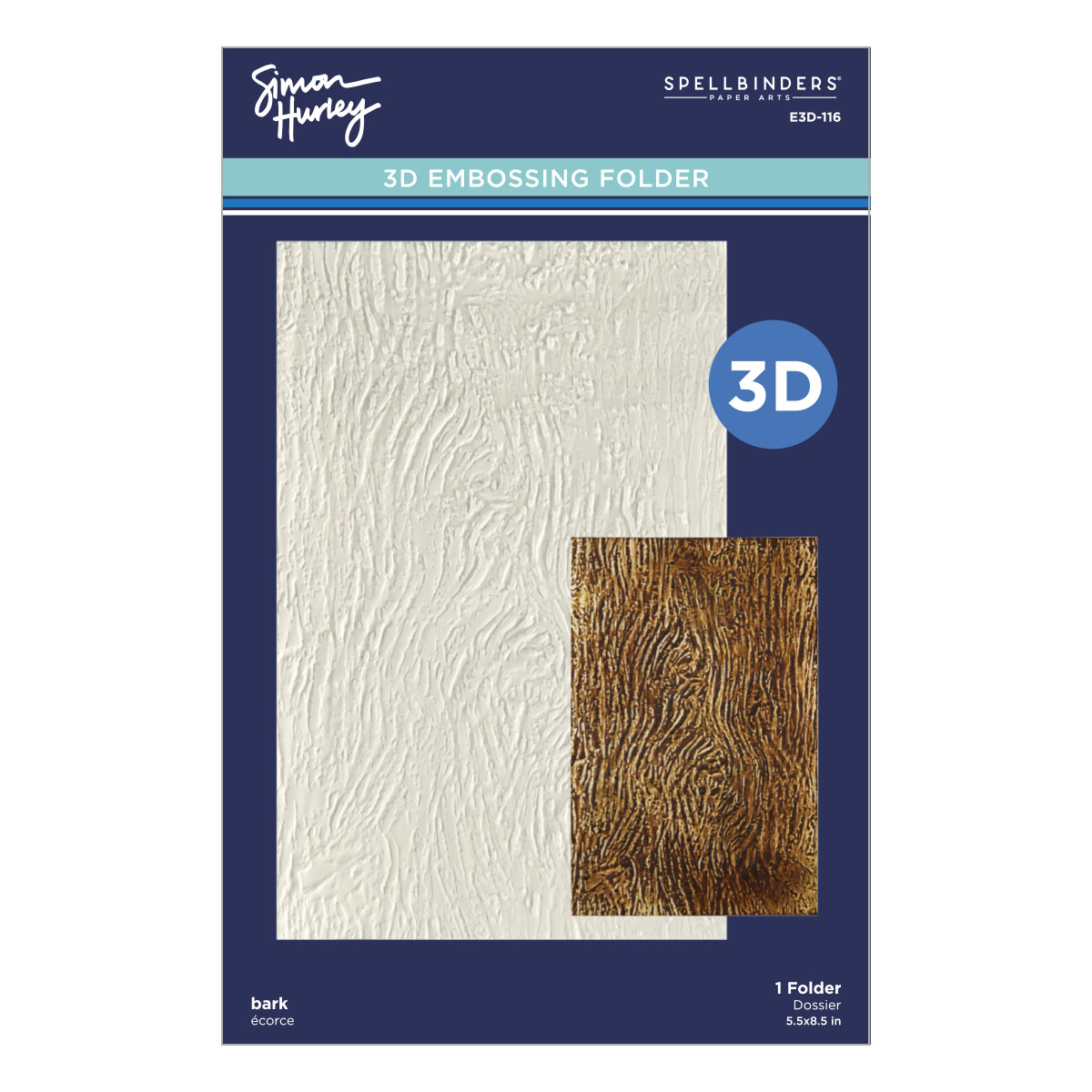 Spellbinders Bark 3D Embossing Folder From the Timeless Trees Collection By Simon Hurley