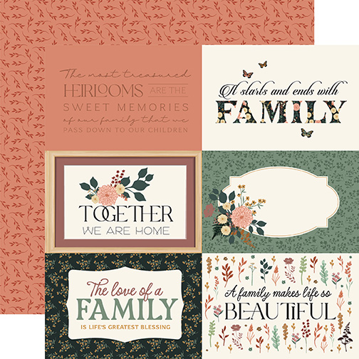 Echo Park Family 12X12 6X4 Journaling Cards