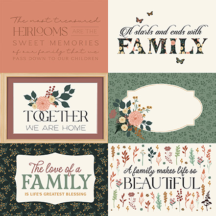 Echo Park Family 12X12 6X4 Journaling Cards