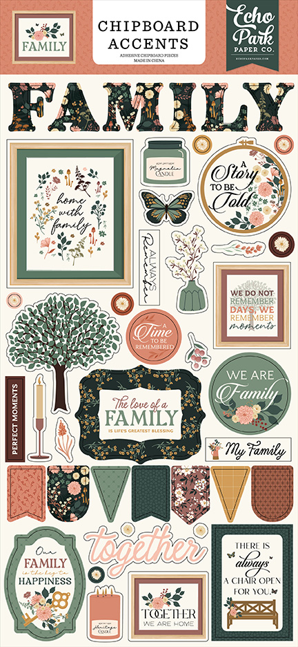 Echo Park Family 6X13 Chipboard Accents