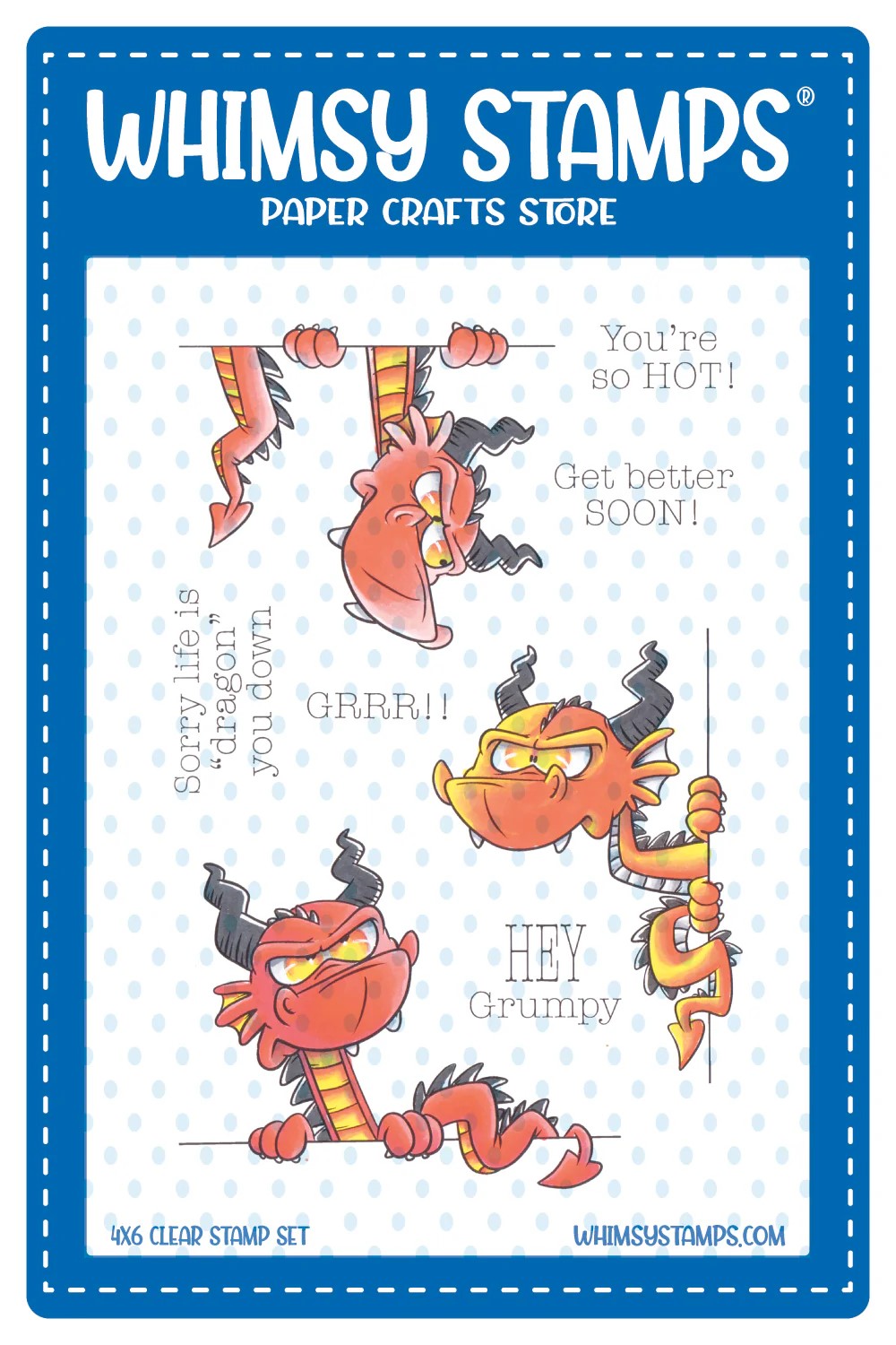 Whimsy Stamp Grumpy Dragons