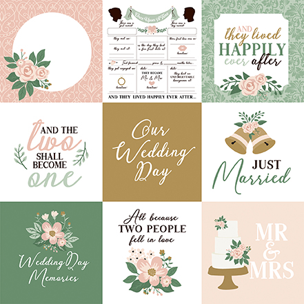 Echo Park Marry Me 12X12 4X4 Journaling Cards