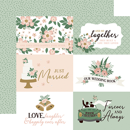 Echo Park Marry Me 12X12 6X4 Journaling Cards